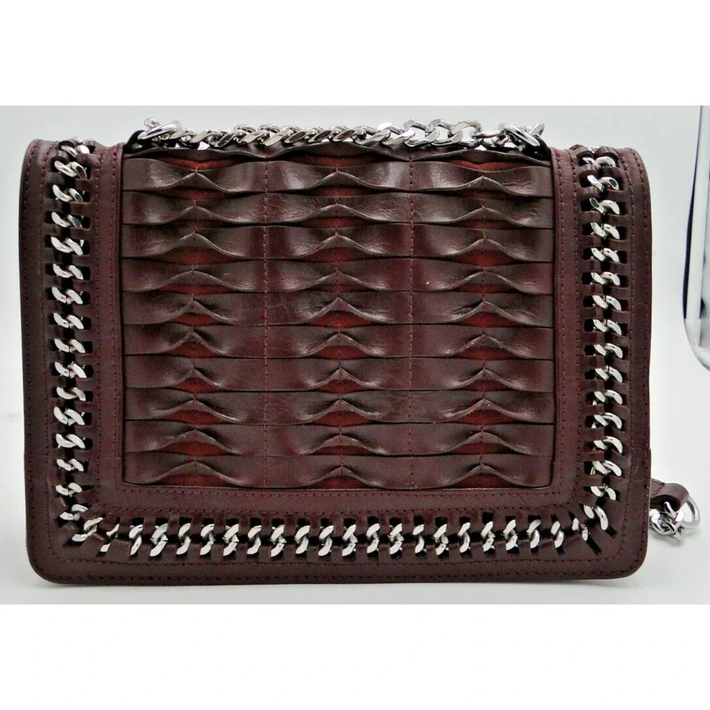 Zara Woman Burgundy Buffalo Leather Shoulder Bag‎ 28cm X 20cm